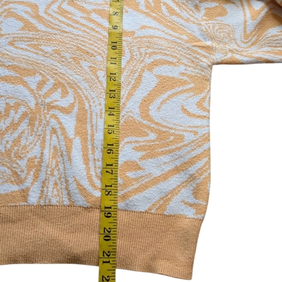 Pieces Mila Long-Sleeve Highneck Knit Sweater Flax Orange White Women's Medium - Picture 12 of 12